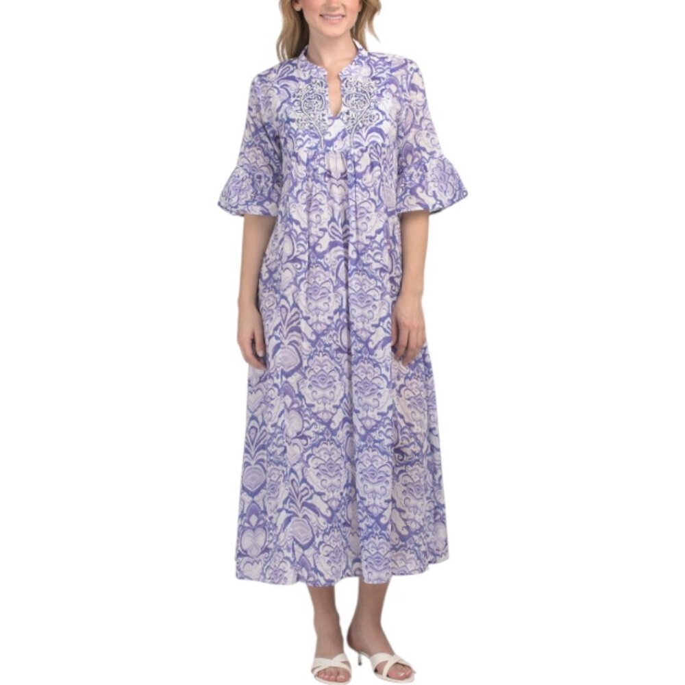 AYFEE Bell Sleeve Tiered Santorini Maxi Swim Cover-up Dress